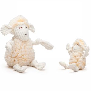 HuggleHounds Louise Lamb Plush Dog Toy